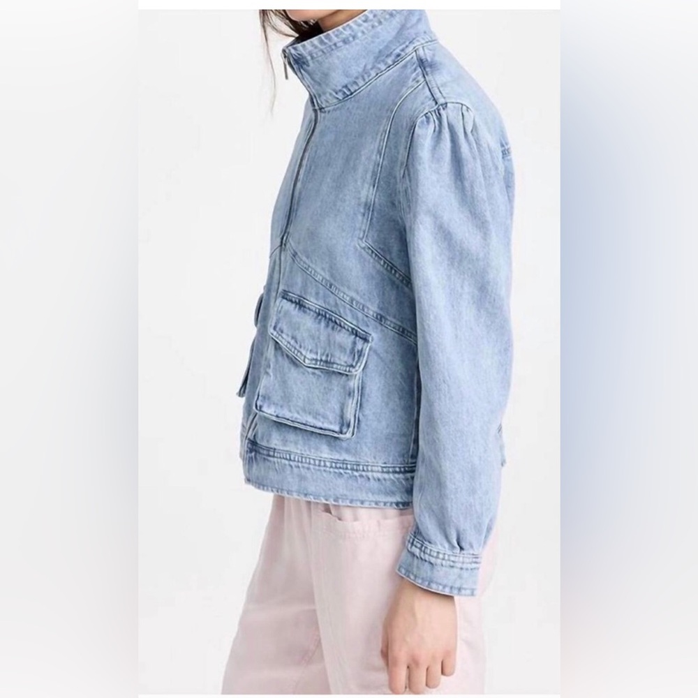 Splendid Collection Blue Washed Denim Utility Jacket - Picture 6 of 11